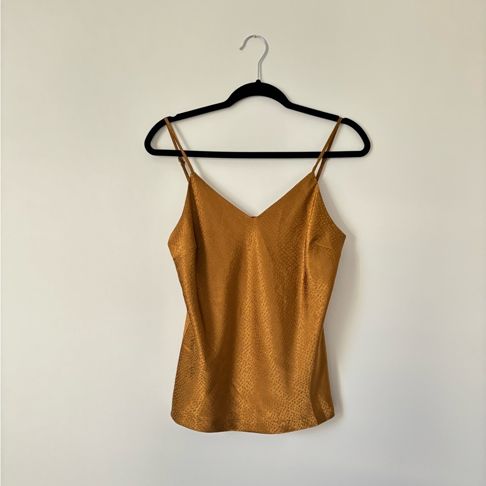 Cupcakes and Cashmere. Bronze tank top. Small.